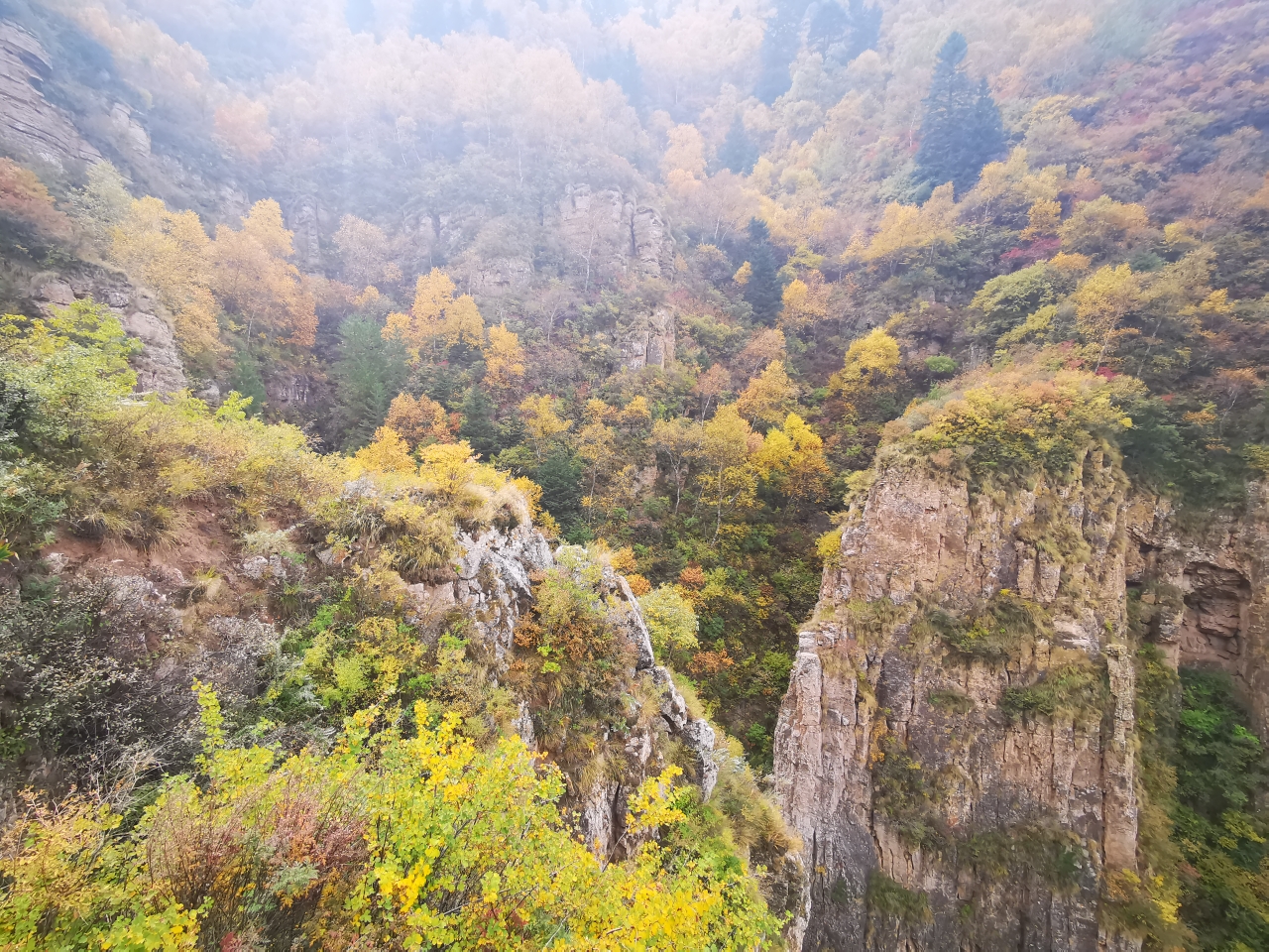 遇见最美恒山秋色（前山上后山下，多美图+后山...