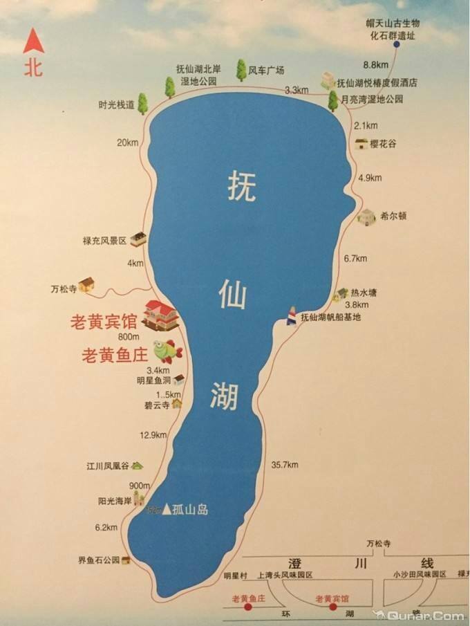 抚仙湖旅游地图高清图片