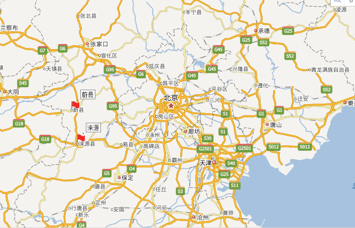 着与 北京 十分近的直线距离,但现实是, 北京 的西部是绵延的 太行山