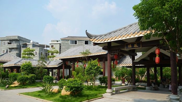 即古村文化区(黄埔村牌坊,北帝庙,姑婆屋,日本楼)--古商业街古祠堂街