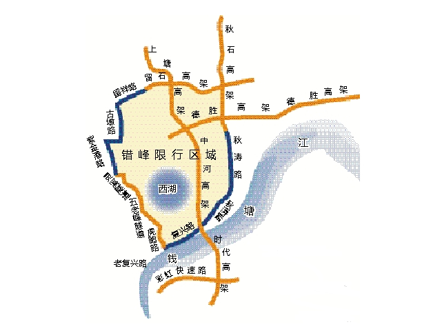 此次調整措施對非浙a號牌機動車的禁行道路明確為