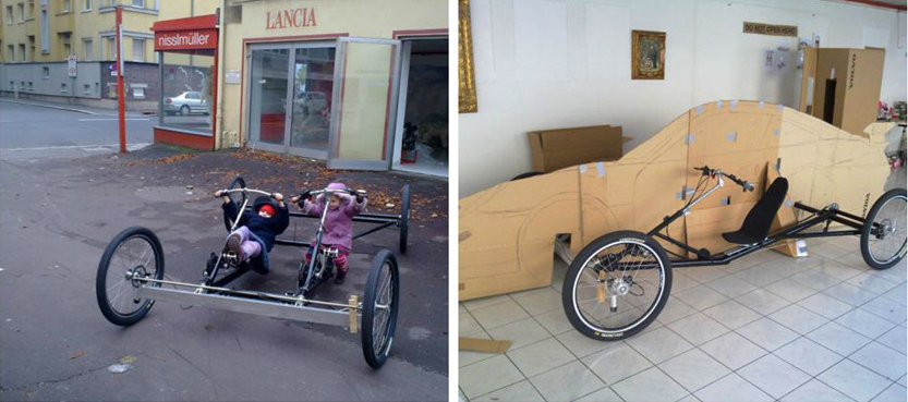 穷人的保时捷德男子纸糊金色保时捷