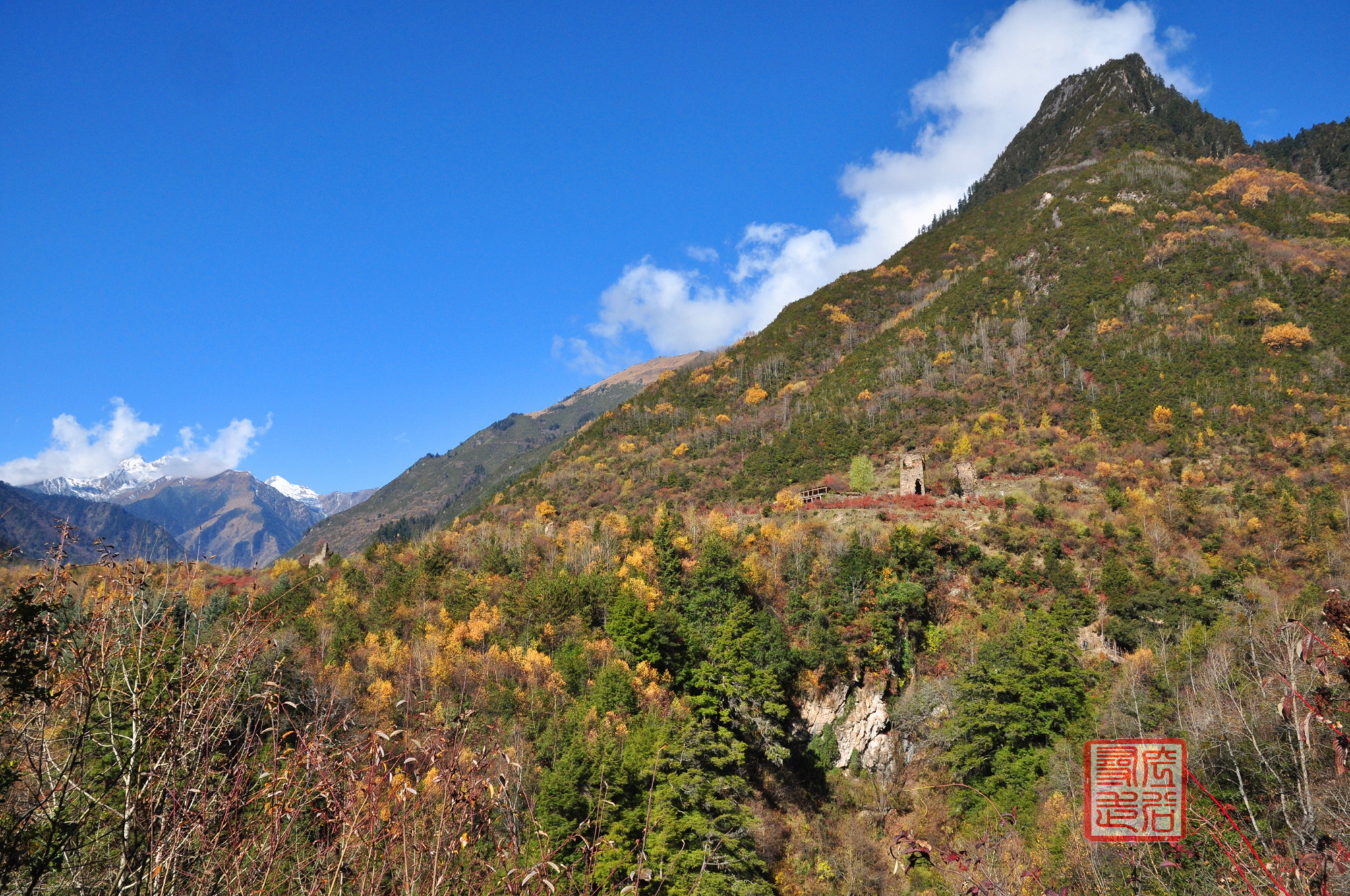 遠方的雪山,是不是就是希爾基神山,我不確定.孩子們撒歡兒啦!瀑