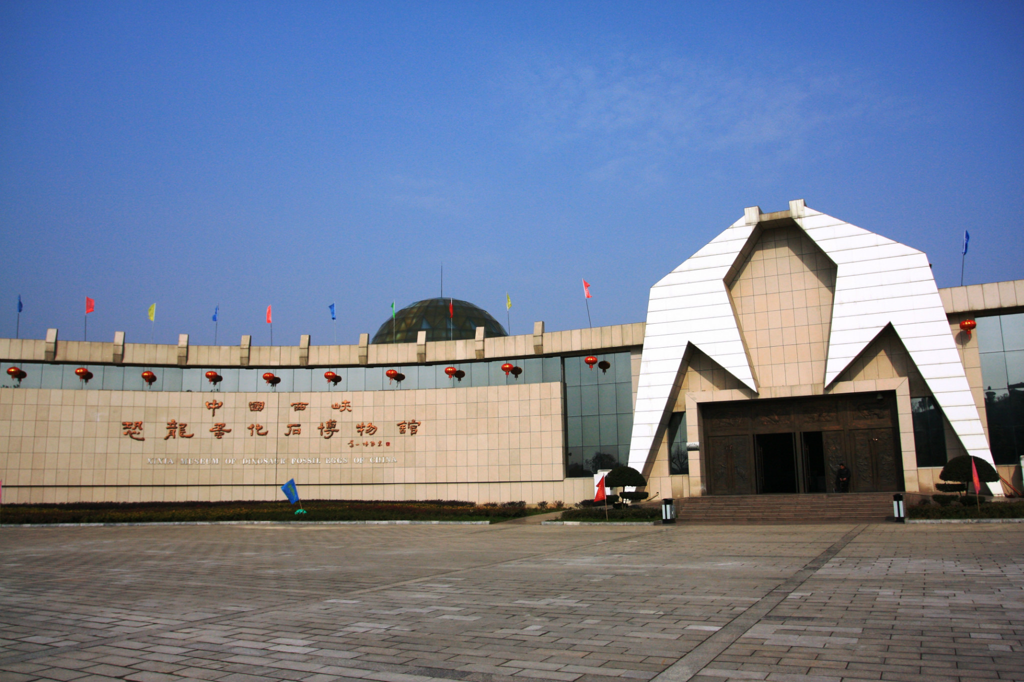 恐龙园里有恐龙蛋博物馆,里面有西峡挖掘的各类恐龙蛋.