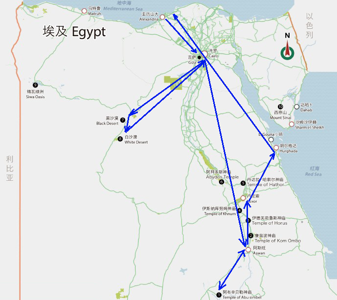 埃及境內主要城市和景點間交通如何解決