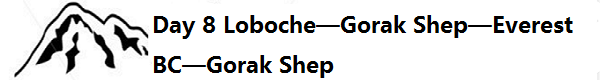Day 8 Gorak Shep Day 8 Gorak Shep