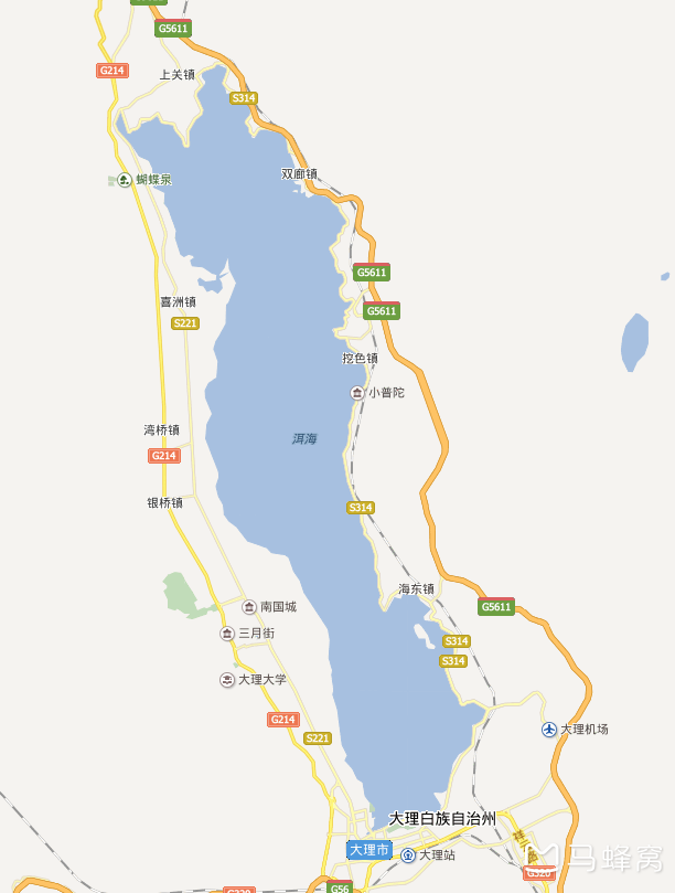 大理#求解大理机场大理双廊洱海位置关系.