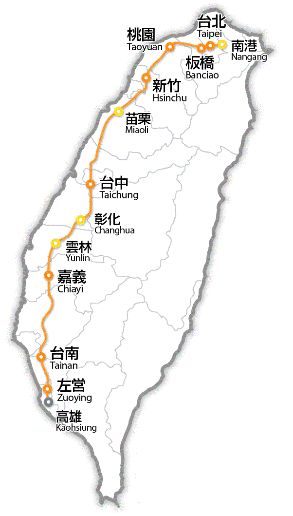 台湾火车站路线图图片