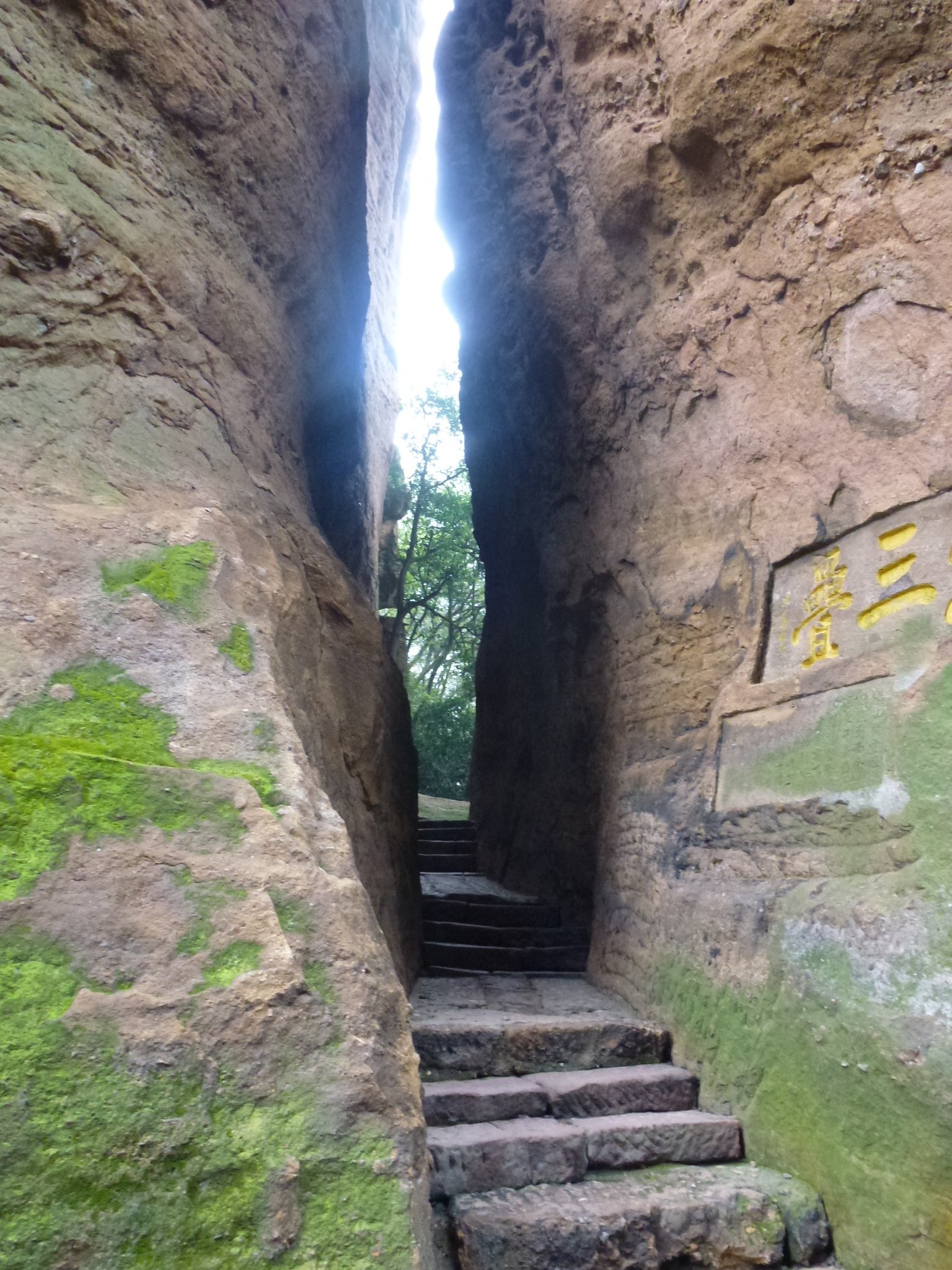 孙悟空的金箍棒将军楼近看小鸡石石壁上的苔藓也很美丽三道口管理房