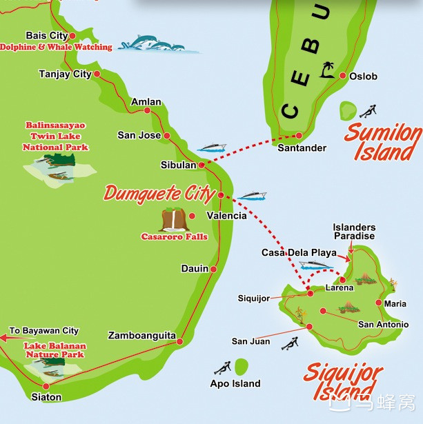 杜马盖地到各个岛的码头地图求啊