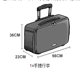 國際機場飛馬尼拉想問亞航可以攜帶22寸行李箱上飛機麼我箱子尺寸382