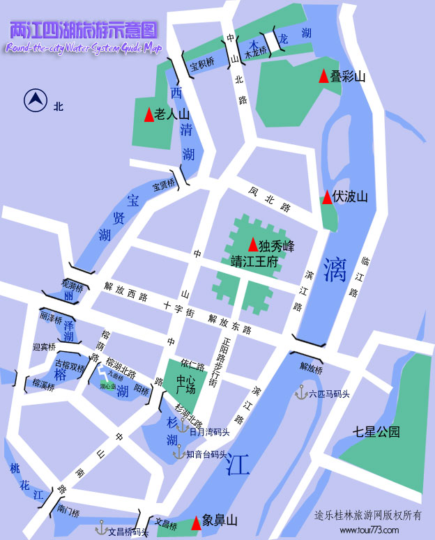 两江四湖路线图图片